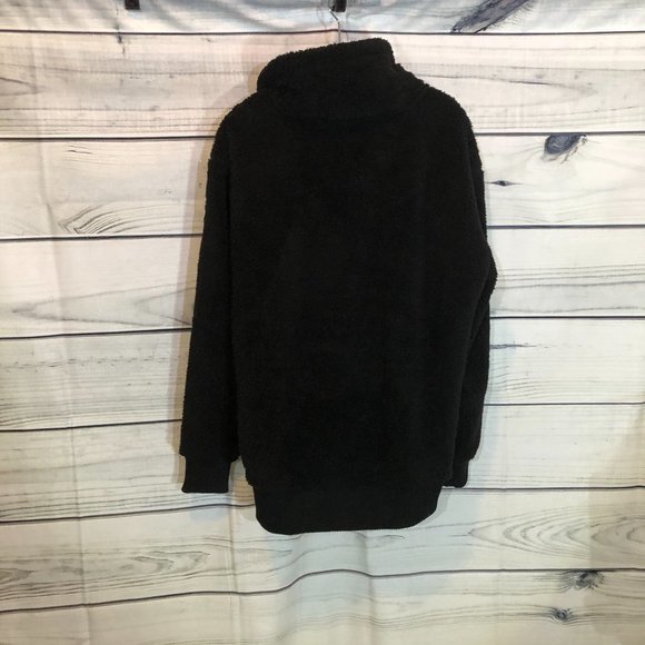 Teddy Sherpa WorkShop brand cozy Black half zip - Picture 10 of 13